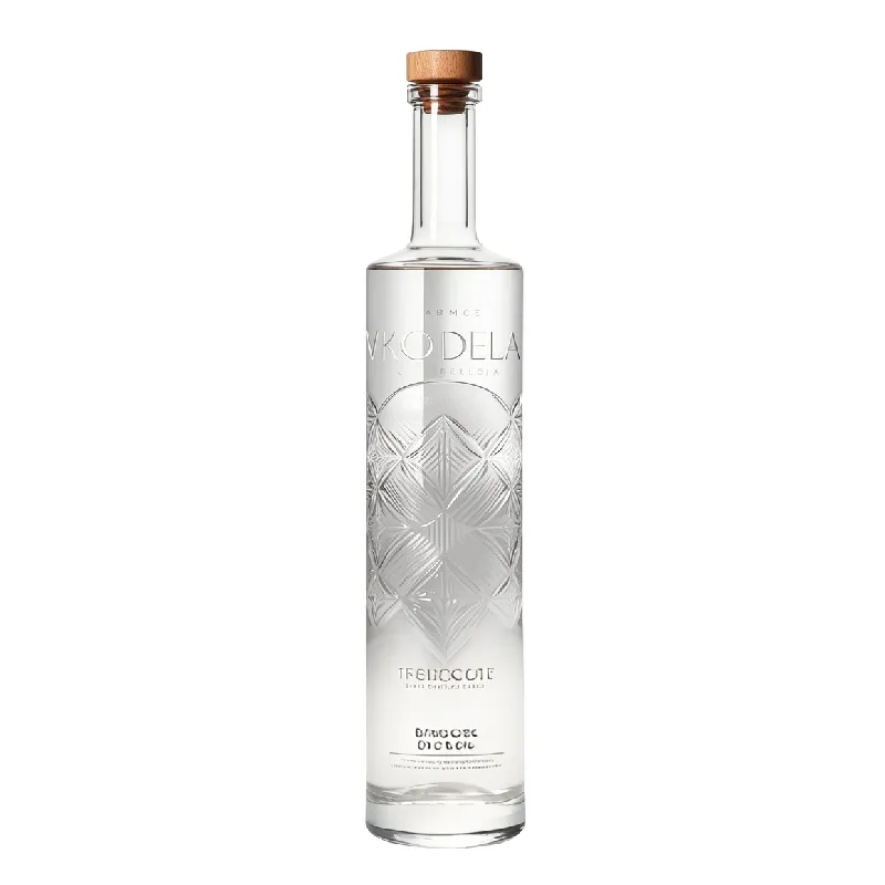 Flat Shoulder Flint Vodka Bottle