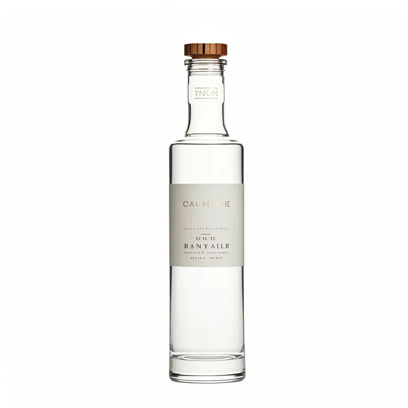 Flat Shoulder Vodka Glass Bottle