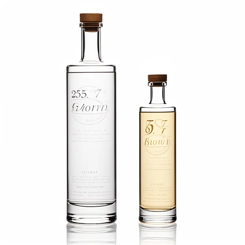 Flat Shoulder Vodka Glass Bottle