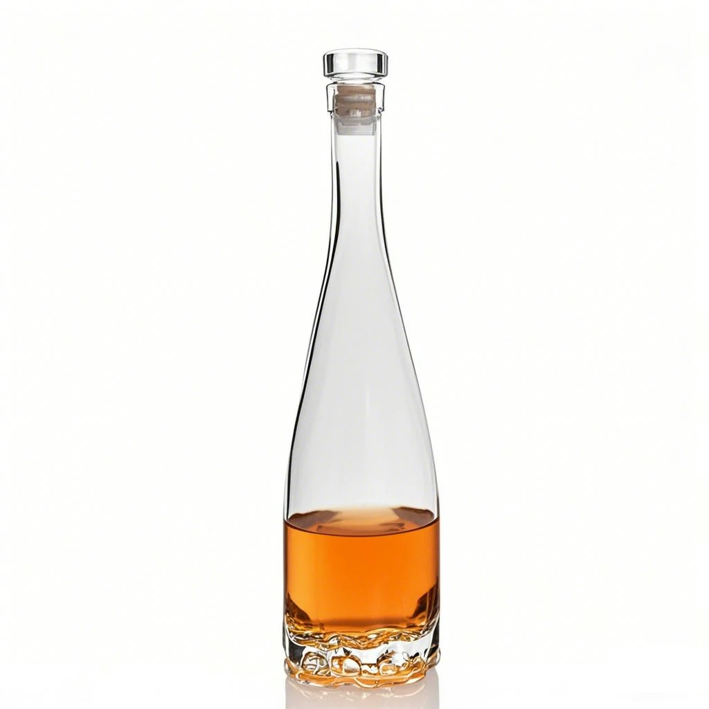 330ml 660ml Long Neck Flower Shape Bottom Spirits Bottle