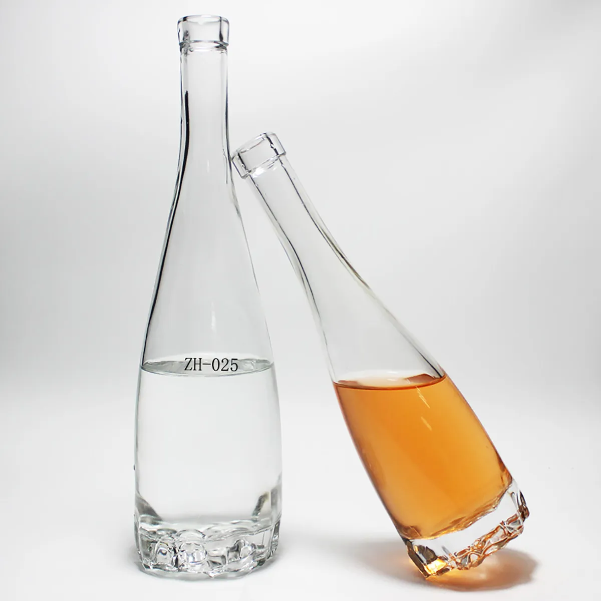 Flower Shape Bottom Tequila Spirits Bottle