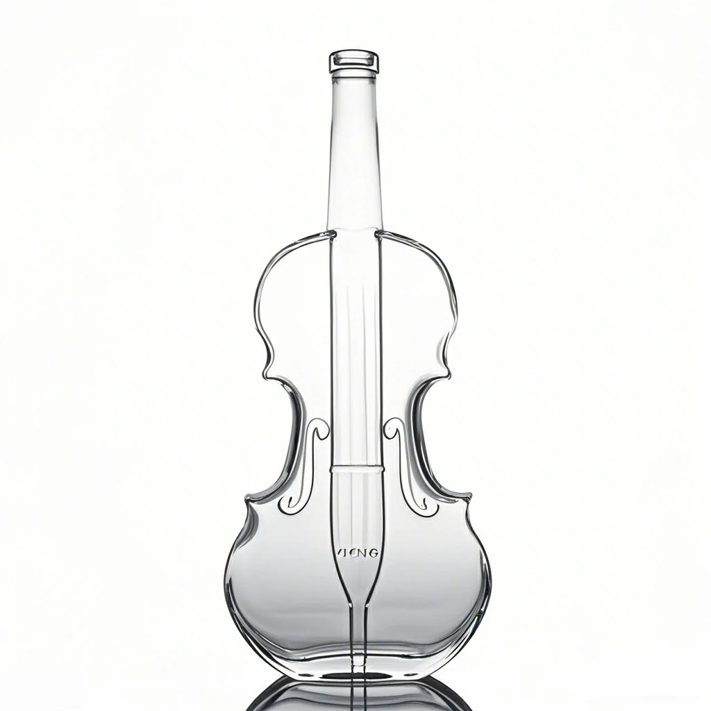 750ml 1000ml Violin Shape Whisky Vodka Spirits Bottle With Custom Logo