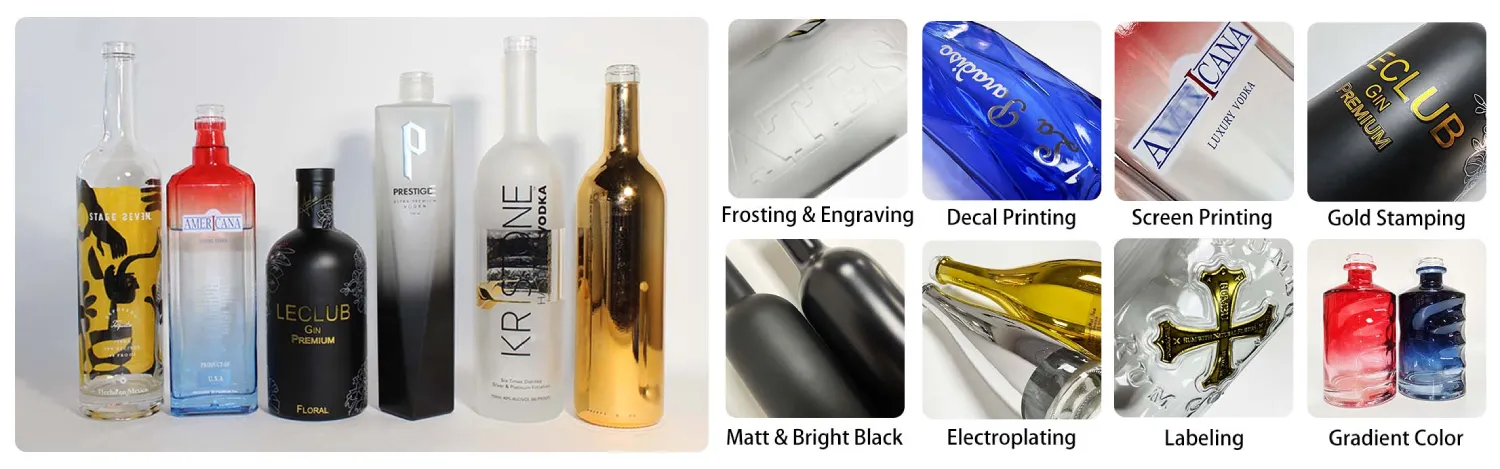 Embossed Rectangular Tequila Bottl