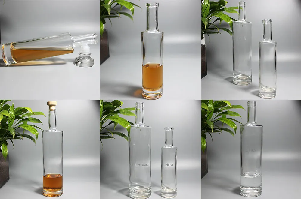 Flat Shoulder Vodka Glass Bottle