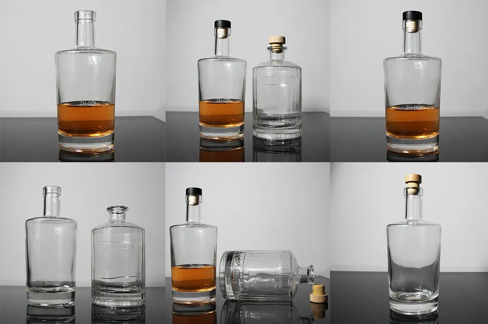 Flat Shoulder Gin Glass Bottle