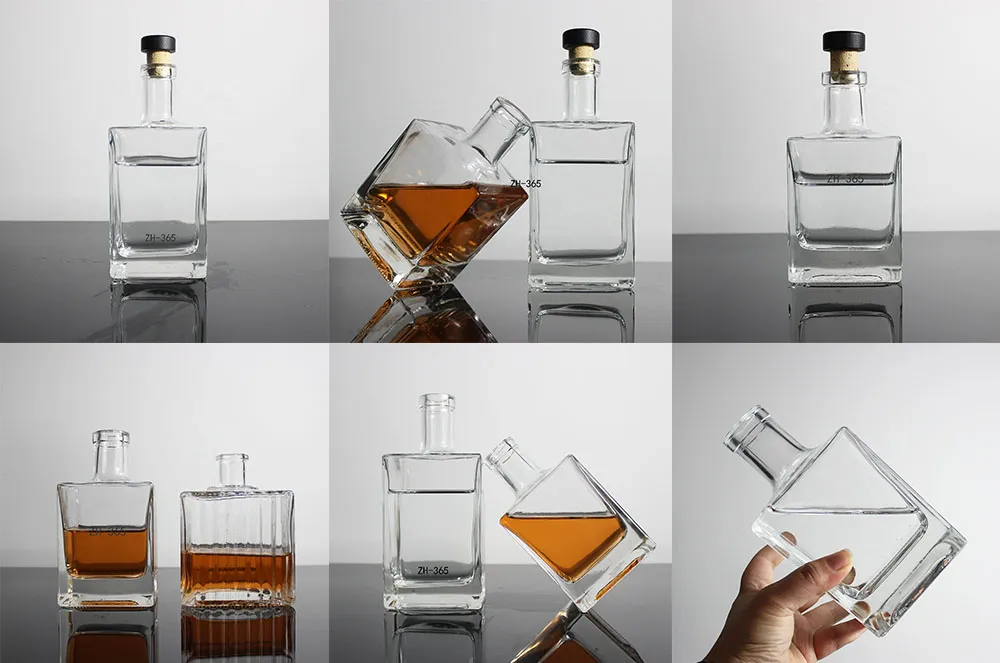 Rectangular Whisky Glass Bottle