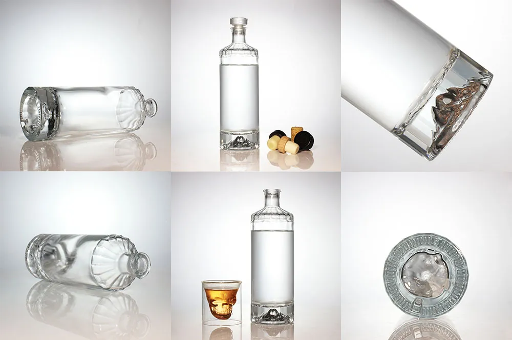 Mountain Shape Bottom Gin Spirits Bottle