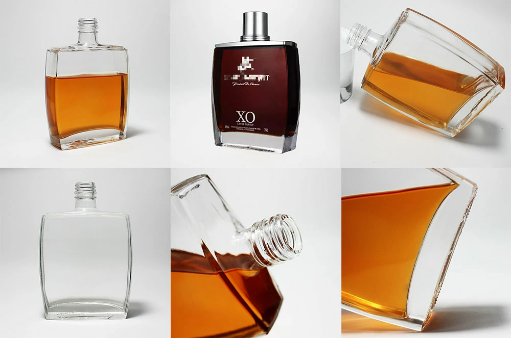 Fancy Flat Spirits XO Bottle With Screw Mouth 700ml