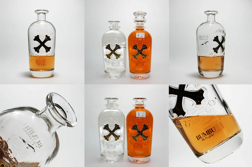 700ml Rum Glass Bottle With Custom Metal Label