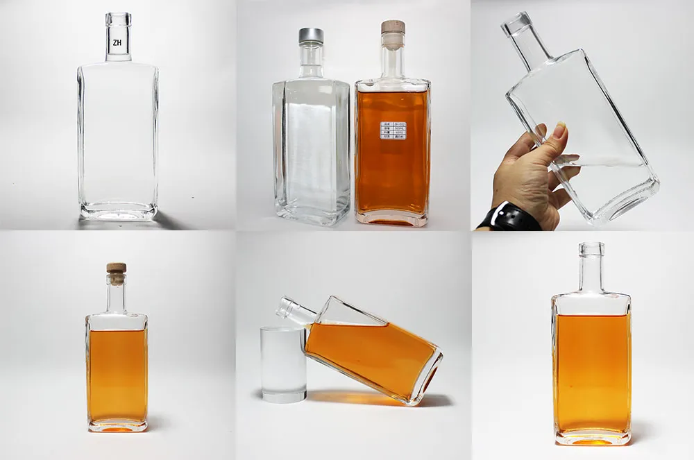 Customized Square Shape Vodka Bottle