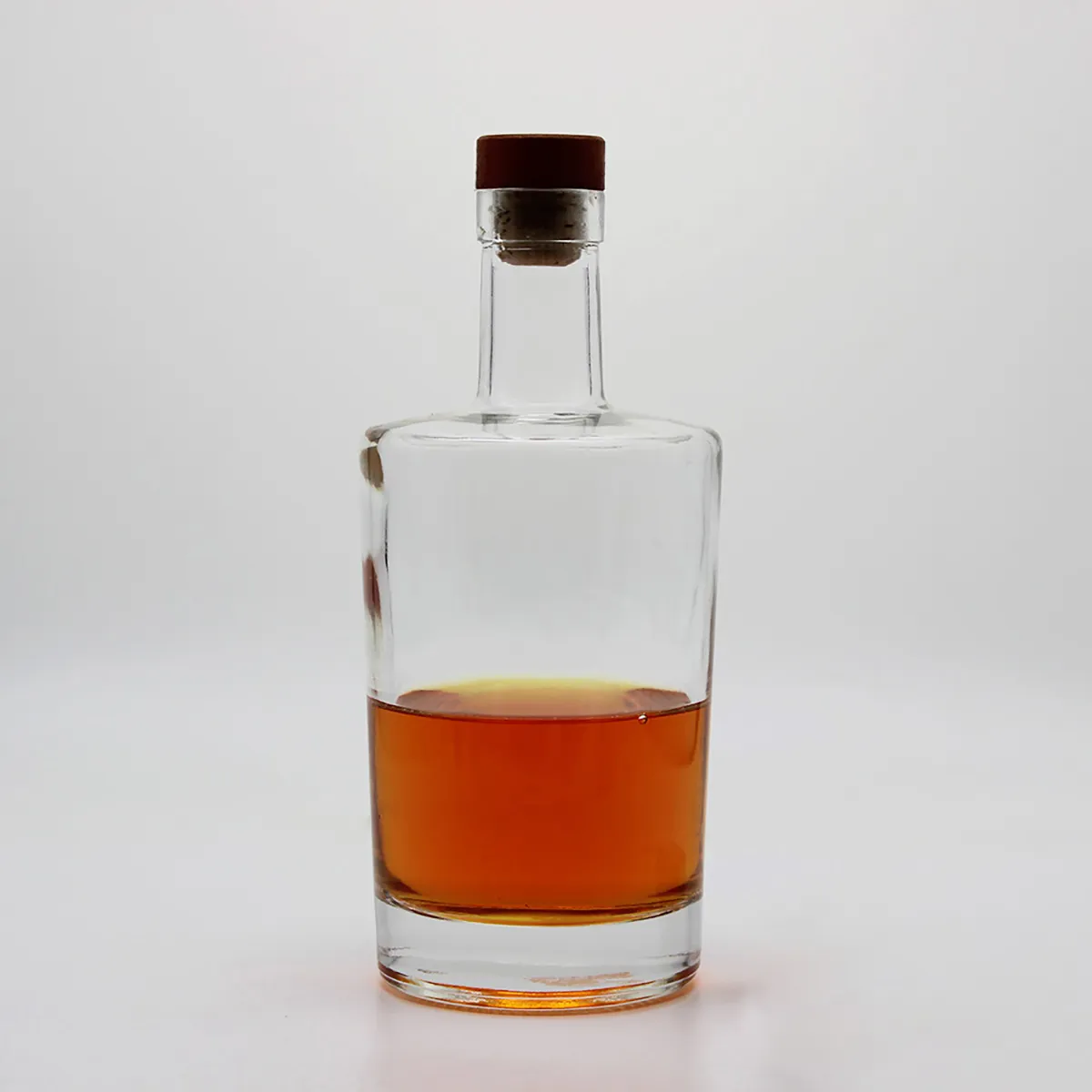 Flat Shoulder Liquor Spirits Gin Glass Bottle