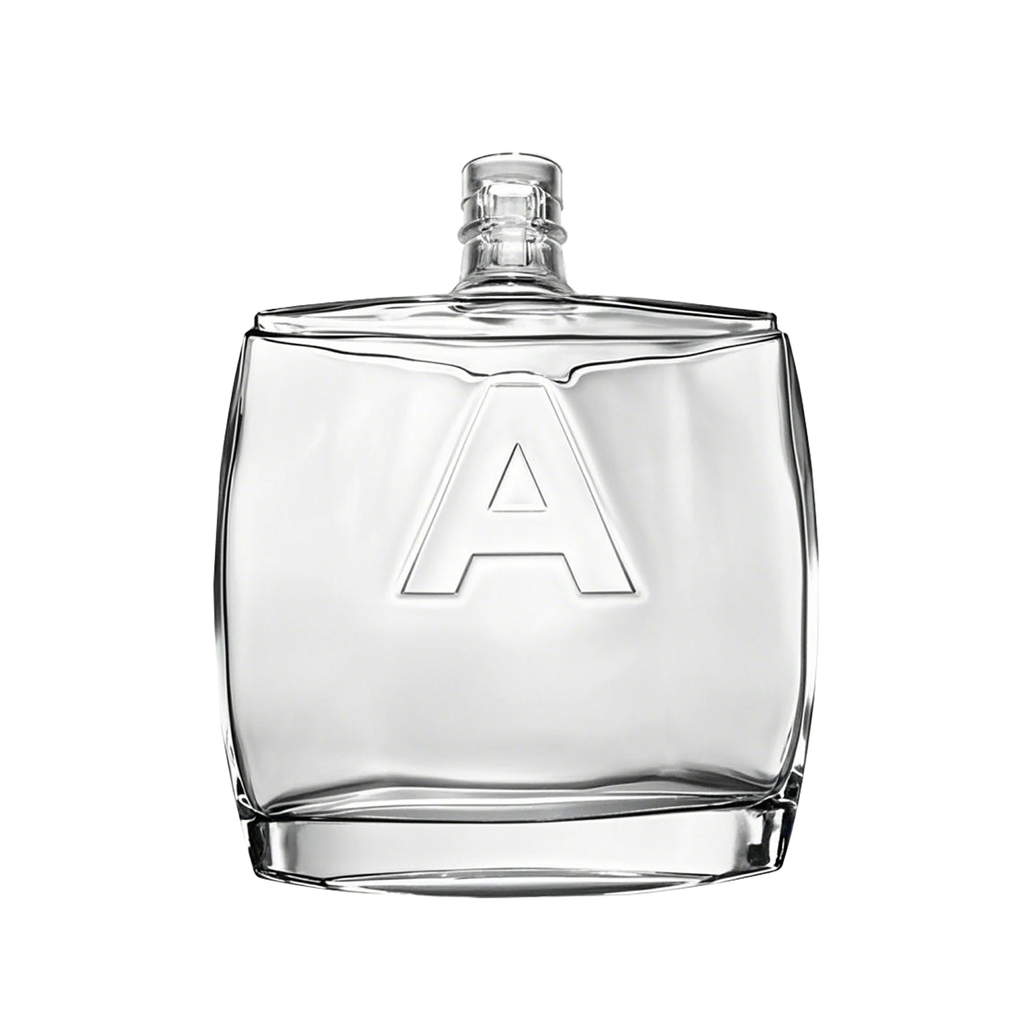 Flat Whisky Brandy Glass Bottle With Engraved Logo 700ml