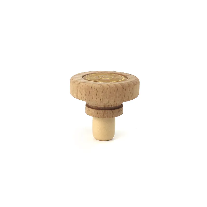 Natural Wooden Synthetic Cork Wirh Metal Label