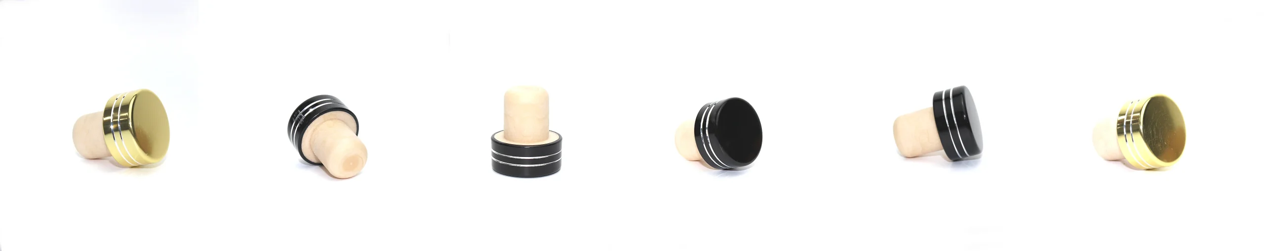 Golden Black Aluminum Synthetic T Cork Stopper