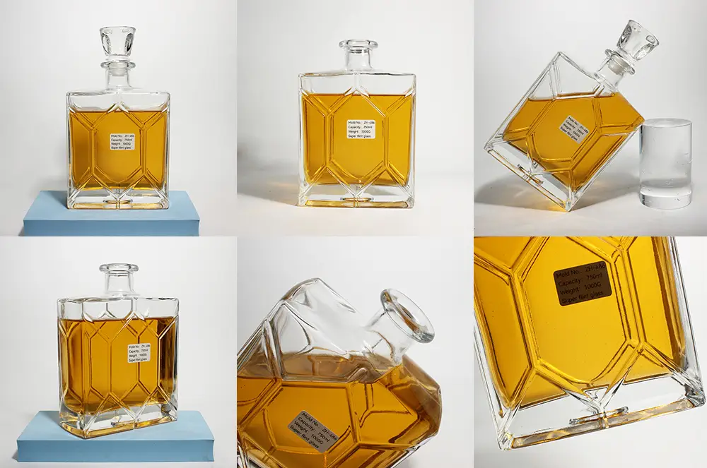 Embossed Rectangular Tequila Bottle
