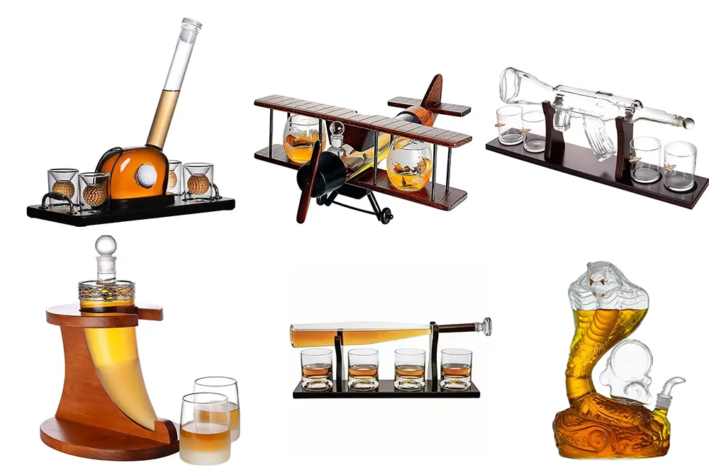 Customzied High Borosilicate Handgun Shape Whisky Decanter