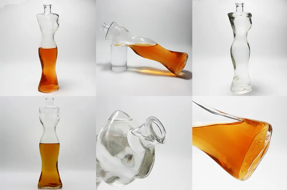 Elegant Woman Body Shape Brandy Glass Bottle