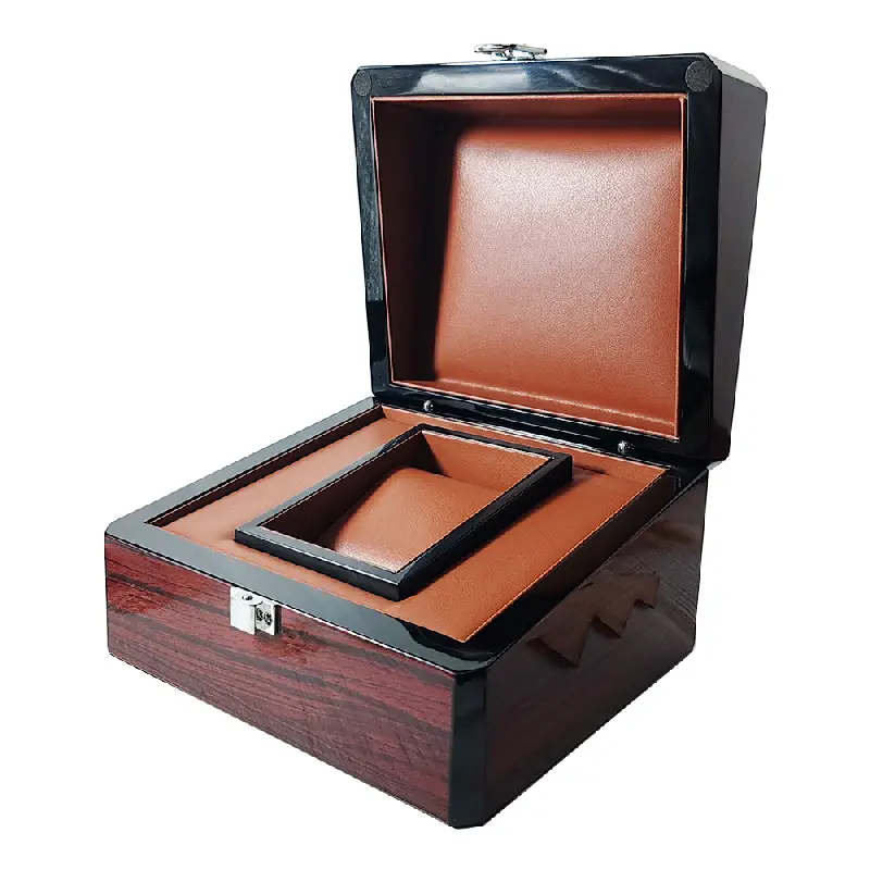 Customized Burl Walnut Watch Box with Lock