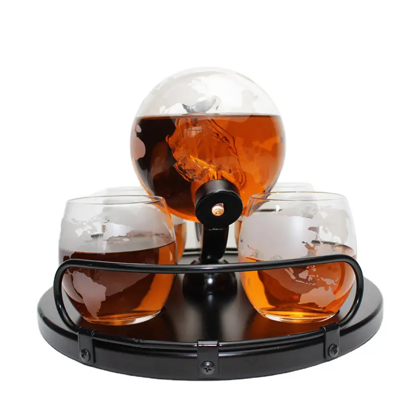 Customized Globe Shaped Decanter Set