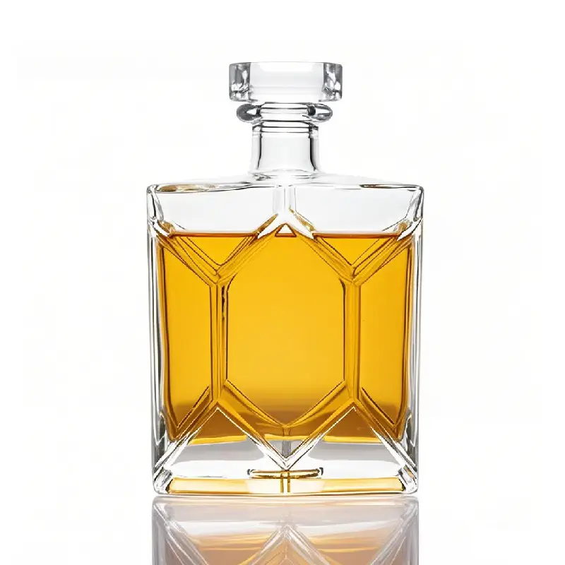 Embossed Rectangular Tequila Bottle