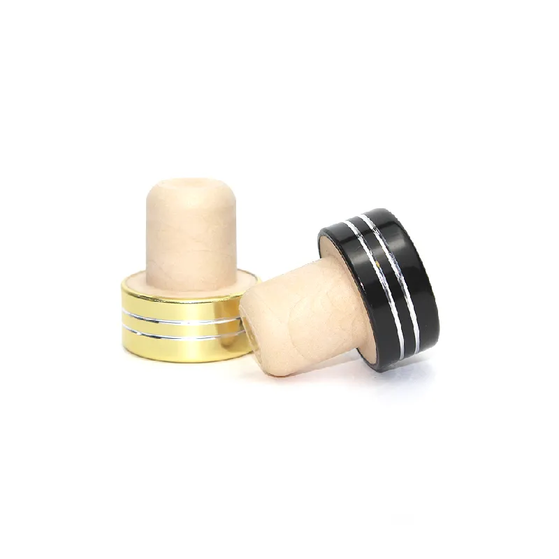 Golden Black Aluminum Synthetic T Cork Stopper