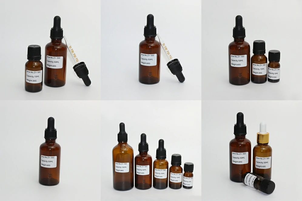 Amber Glass Dropper Essential Oil Bottle 5ml 10ml 15ml 30ml 50ml 100ml