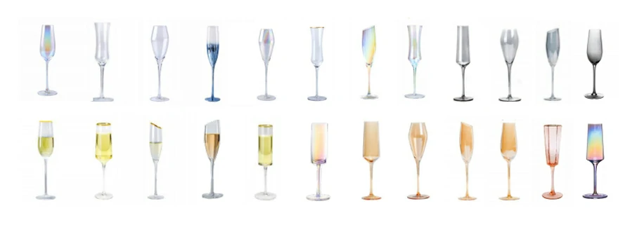 Champagne glasses display