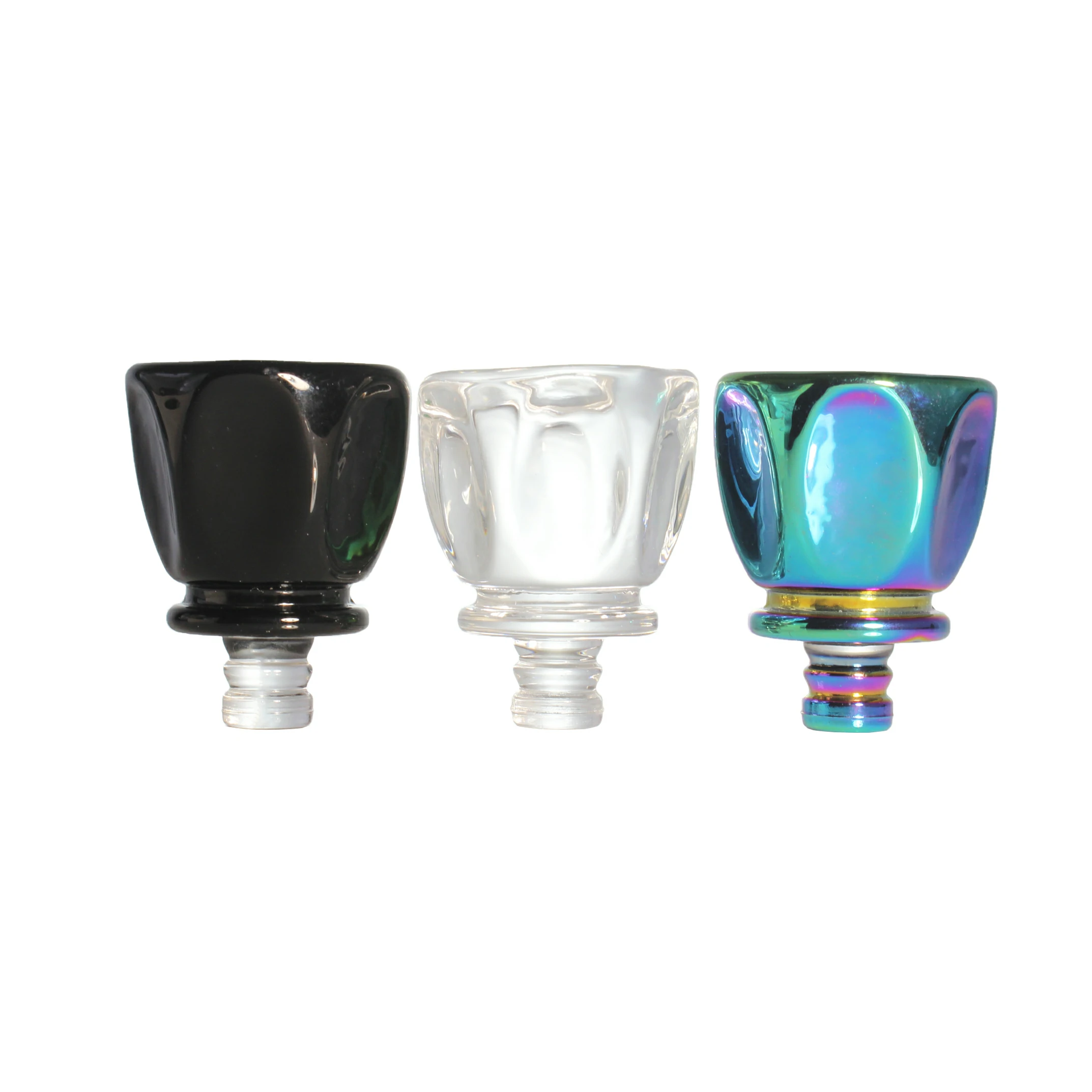 Exquisite Black Rainbow Colored Transparent Glass Lid Sealed Cork Stopper