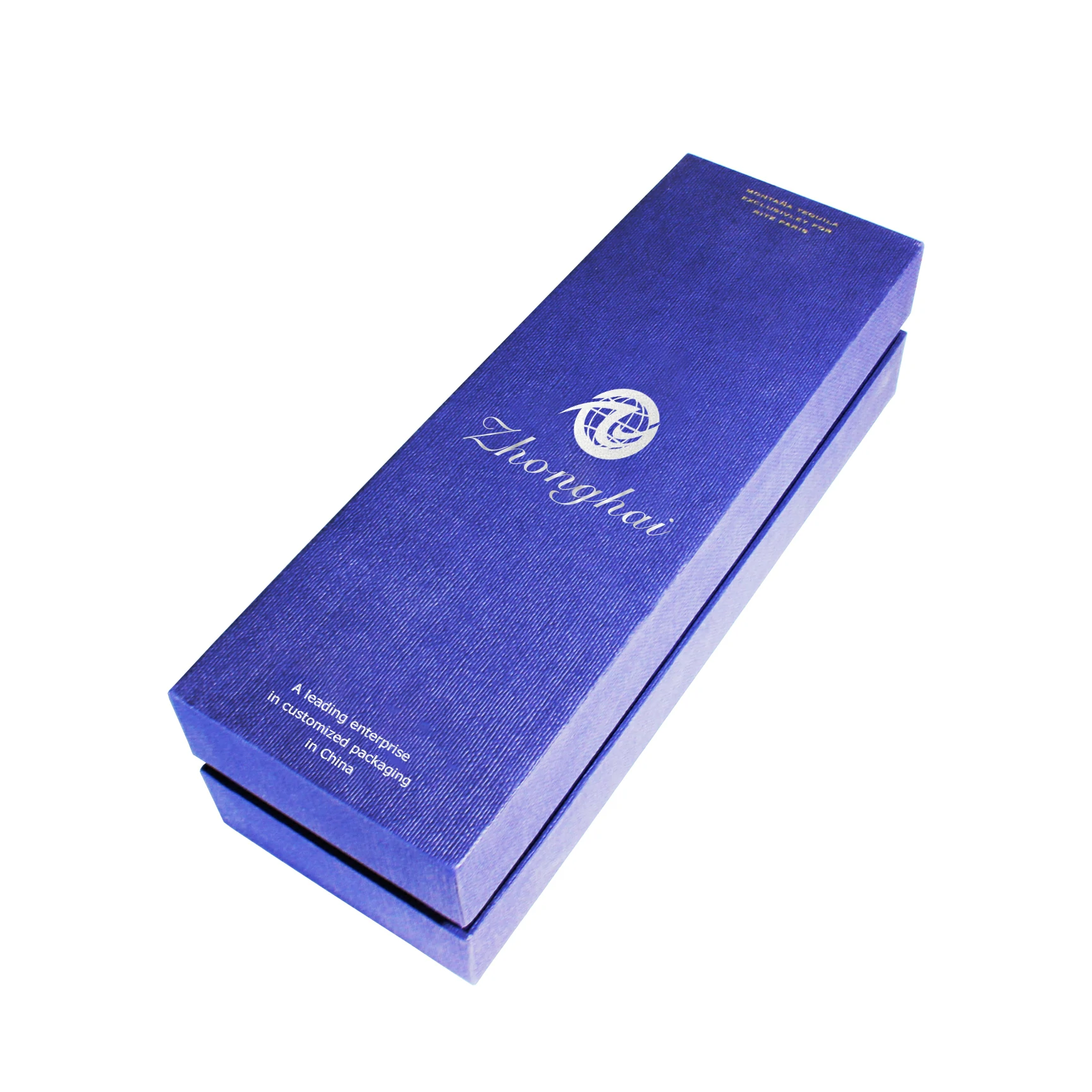 High-end Blue Custom Cardboard Flip Top Liquor Ginseng Gift Packaging Box