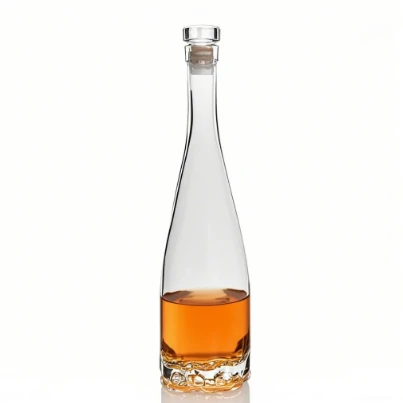 Long Neck Flower Shape Bottom Tequila Spirits Bottle 330ml 660ml