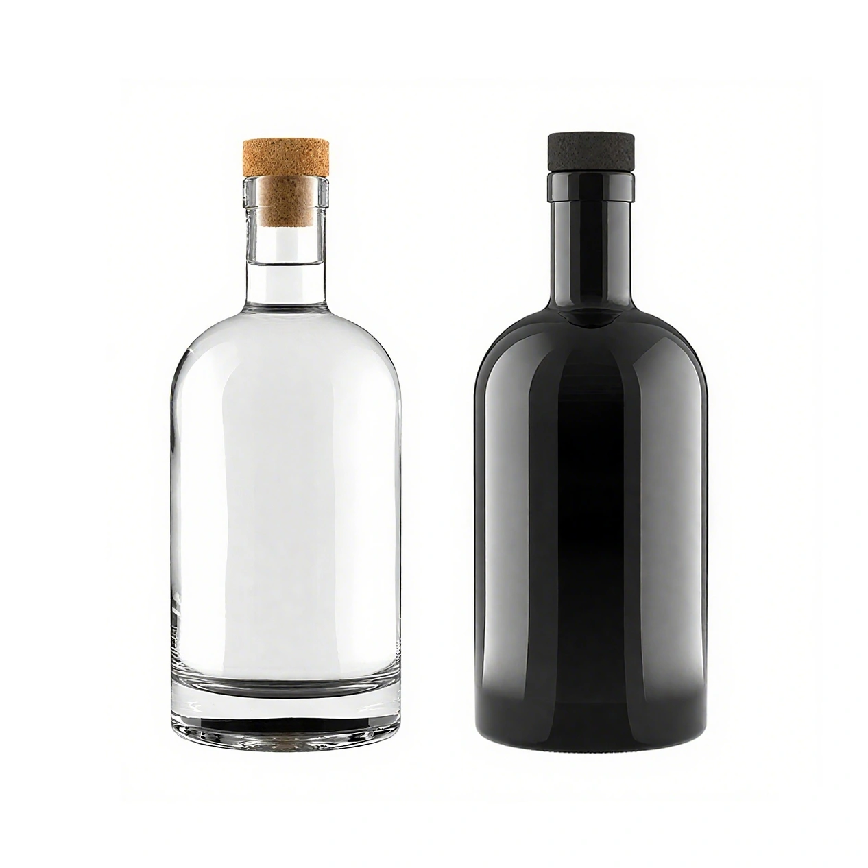 Customized Color Black Vodka Gin Bottle 750ml