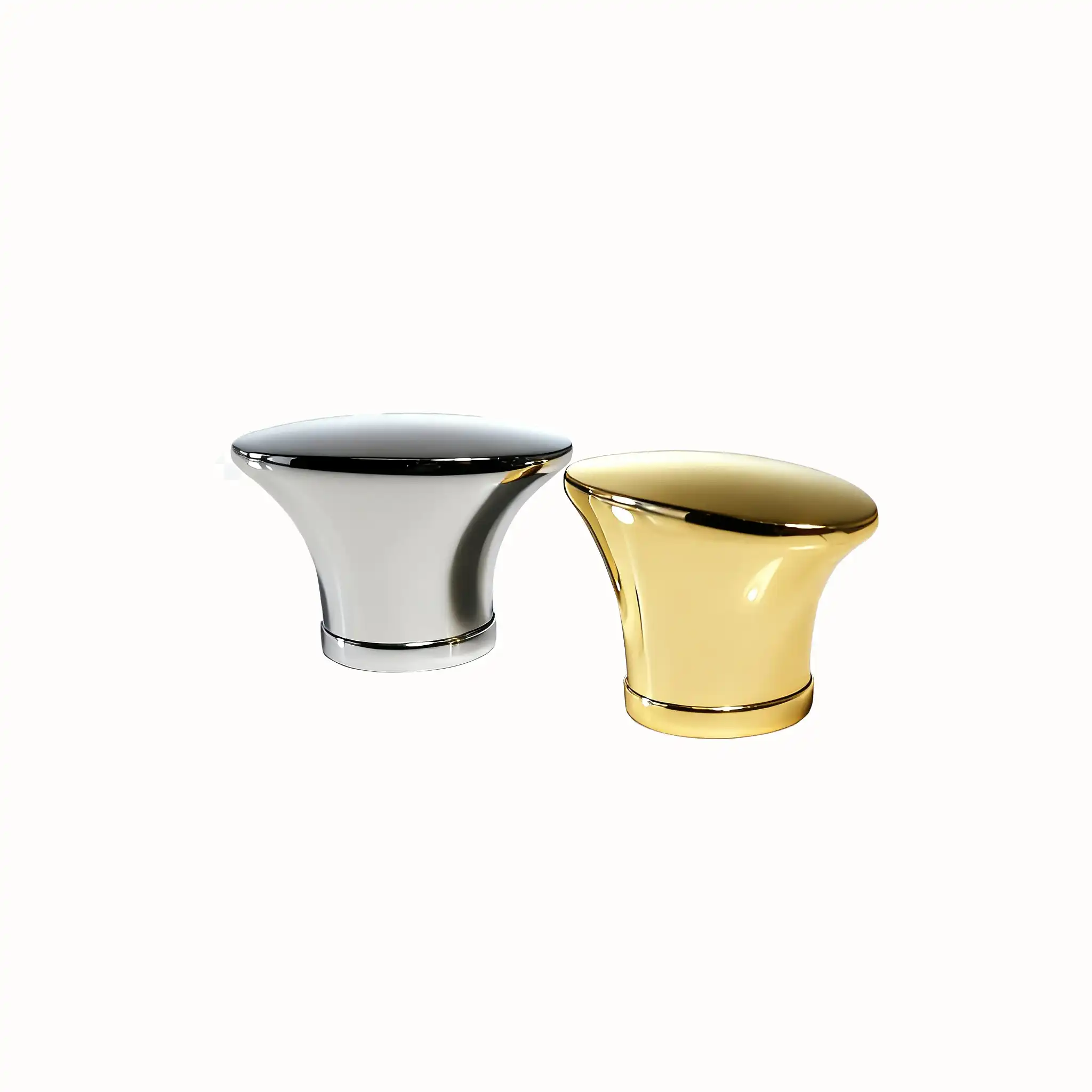 Gold Silver Plating Mirror Finished Zamac Perfume Bottle Caps