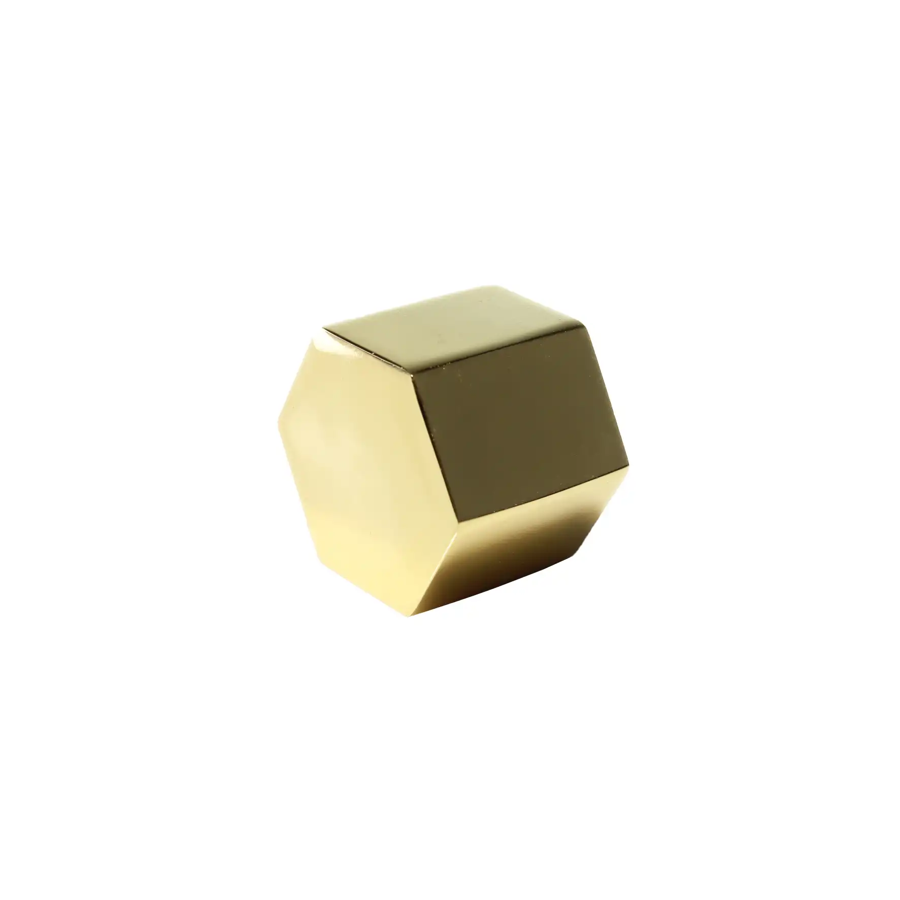 Hexagon Shiny Golden Zinc Alloy Perfume Cap