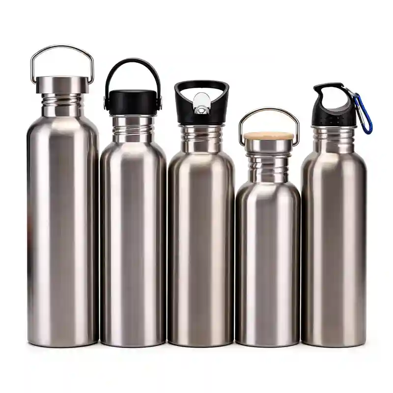 High Quality Reusable Single Wall Stainless Steel Water Bottle with Handle For Fitness Gym Yoga