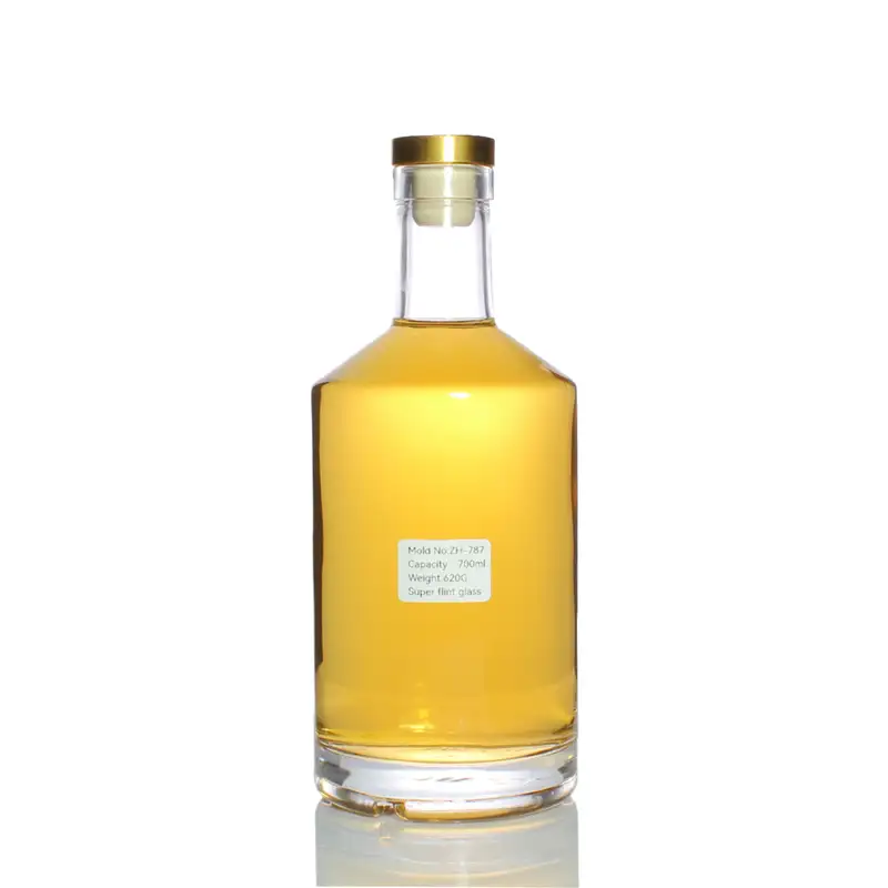 Transparent Flat Should Super Flint Glass Liquor Spirits Gin Rum Bottle With Cork 700ml (1) Transparent Flat Should Super Flint Glass Liquor Spirits Gin Rum Bottle With Cork 700ml