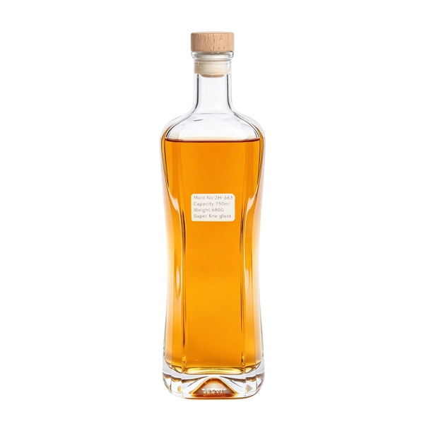 New Style Slender Waist-narrow Crystal Flint Glass Whisky Brandy Vodka Rum Glass Bottle 750ml